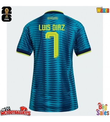 Colombia Luis Diaz #7 Replica Away Stadium Shirt for Women World Cup 2026 Short Sleeve